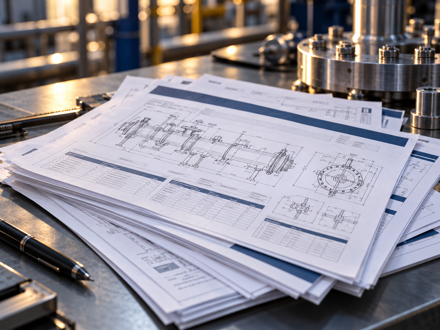Equipment technical datasheets and drawings