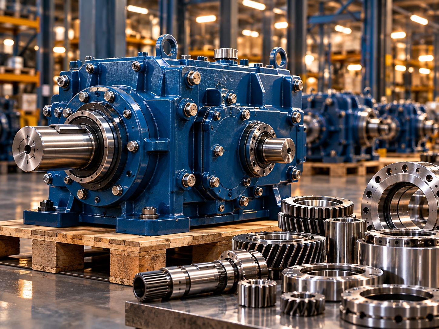 Industrial gearbox and shaft