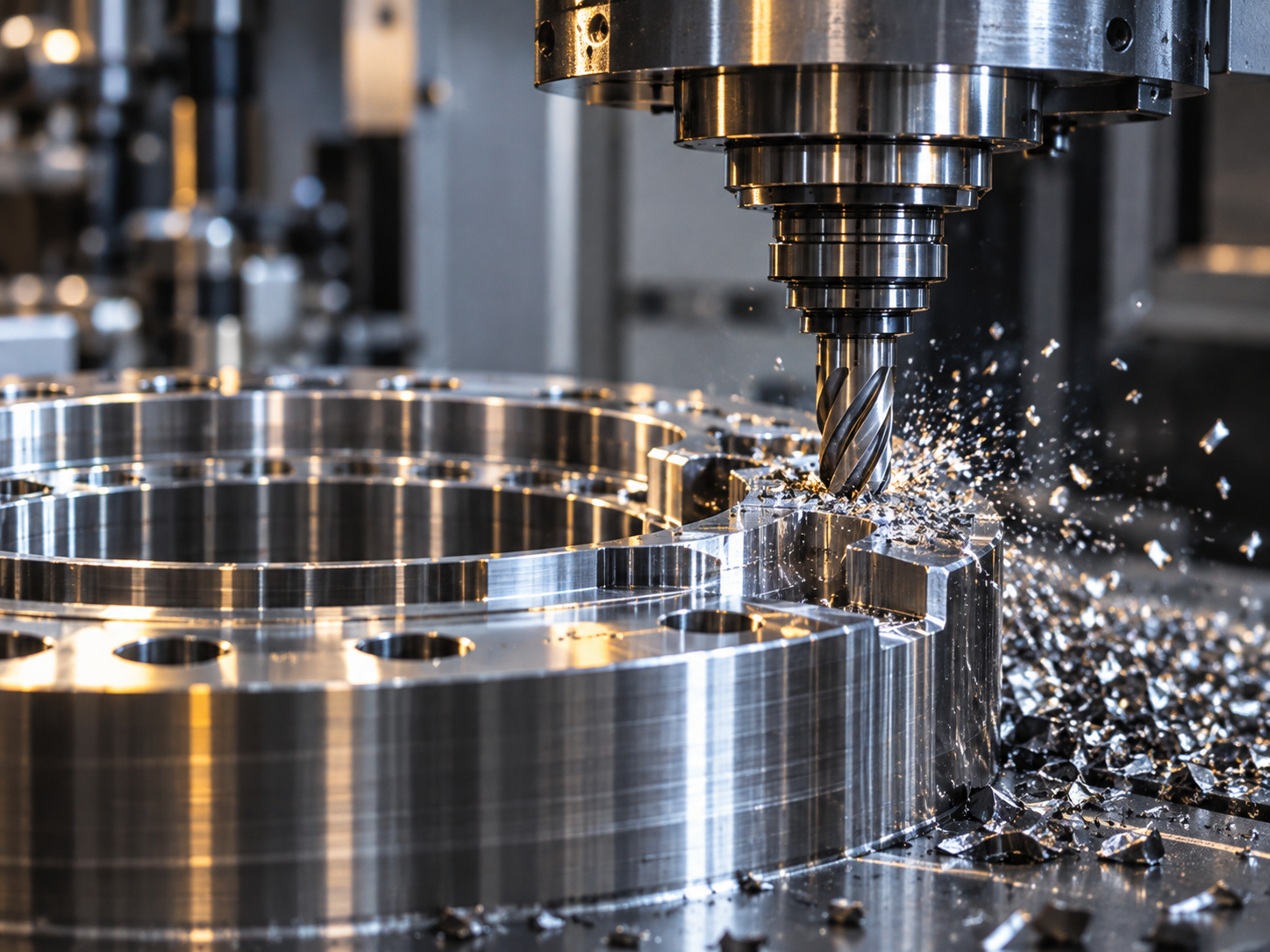 Precision machining of a metallic industrial component