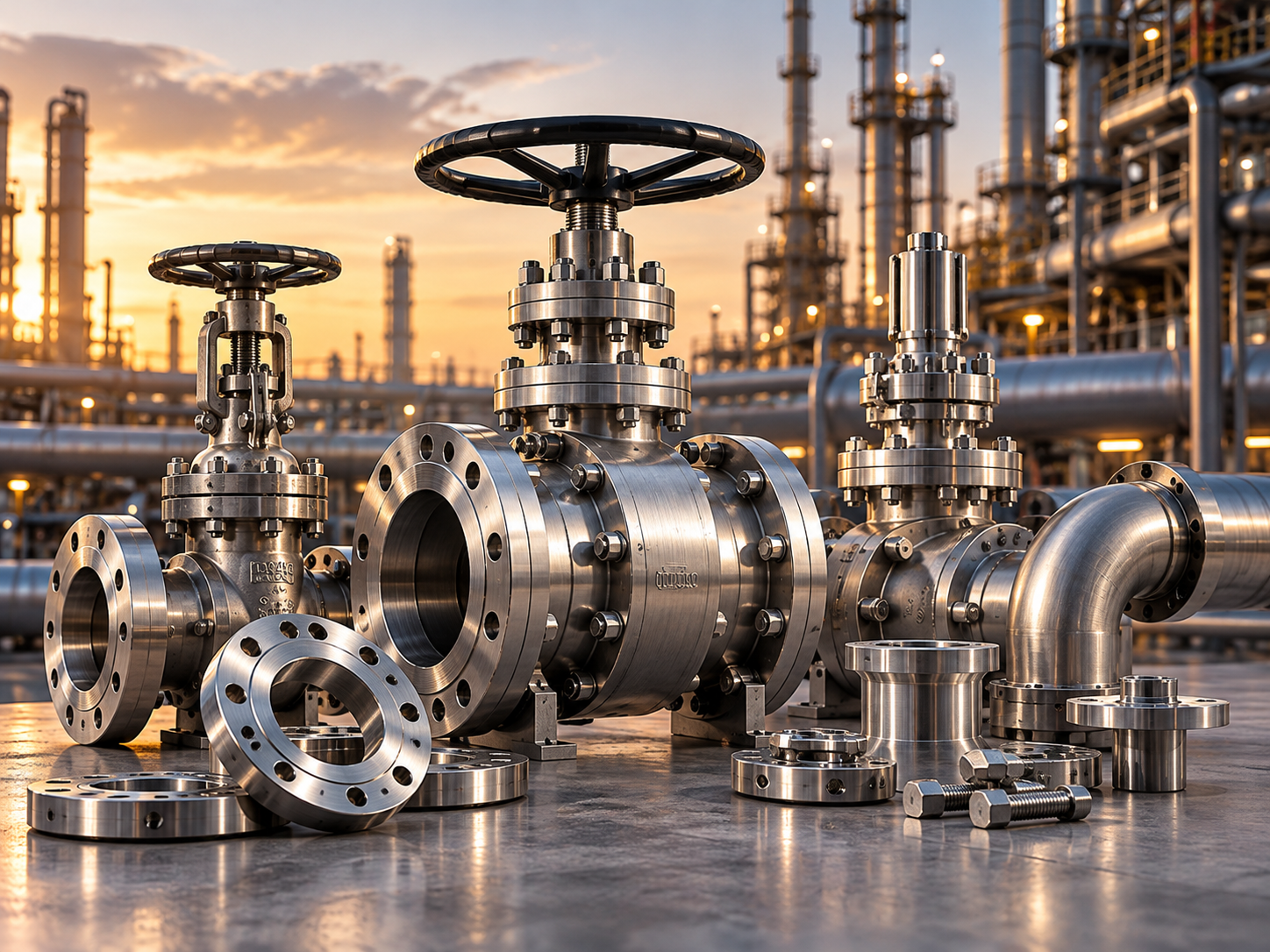 Industrial valves and flanges