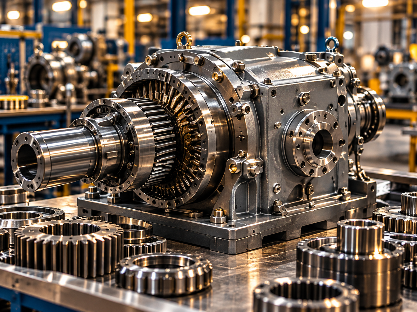 Industrial gearbox and shaft