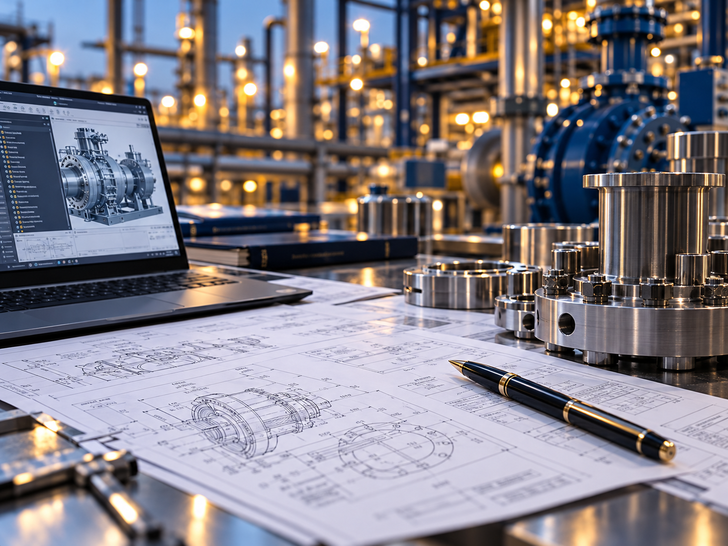 Technical equipment drawings and precision parts